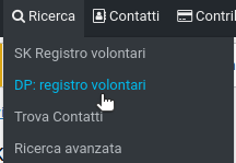 menu registro volontari
