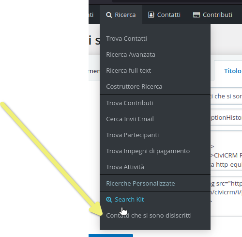 I contatti che si sono discriscritti